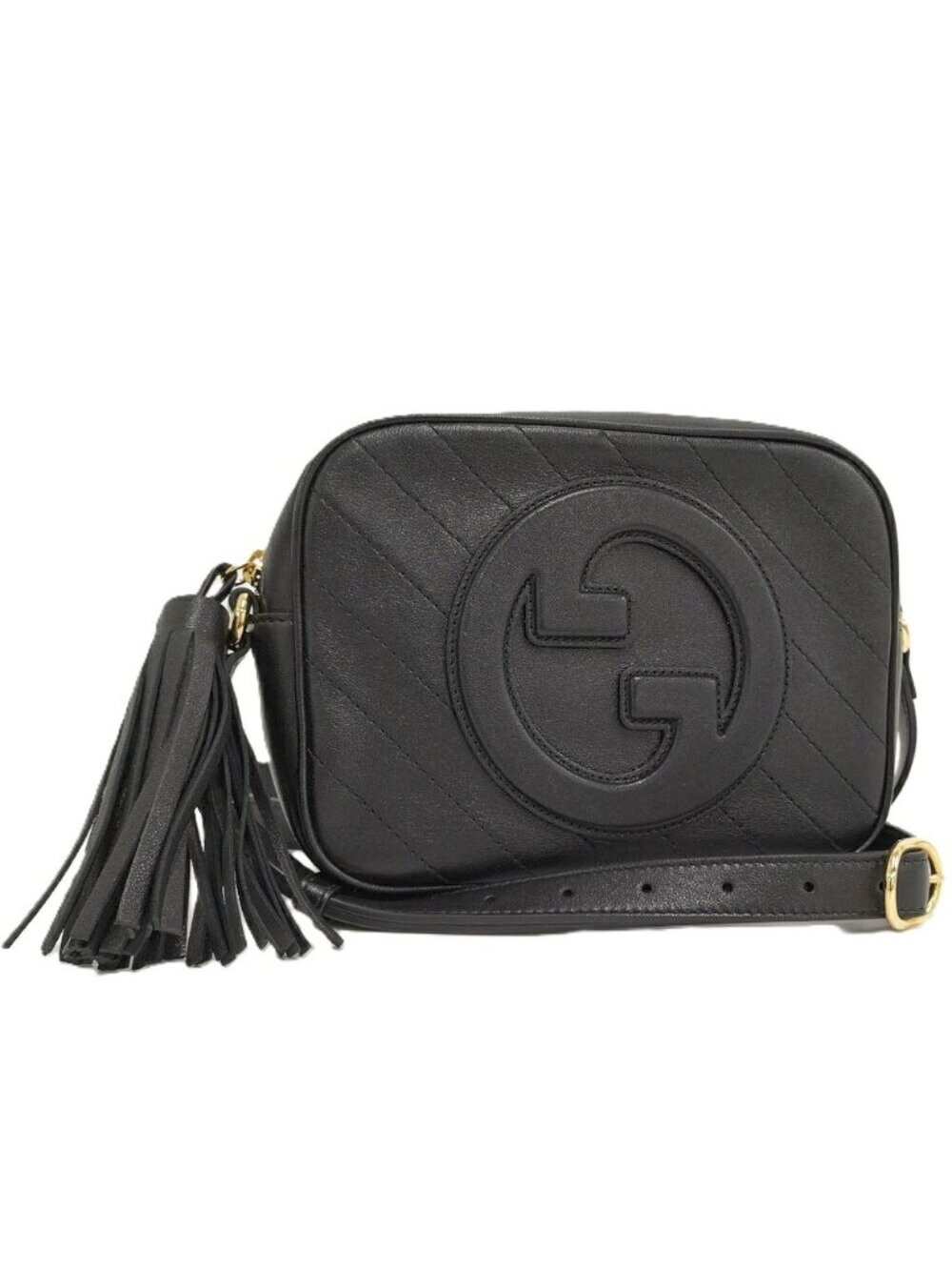 Gucci Blanc Dis Small Shoulder Bag Leather Black